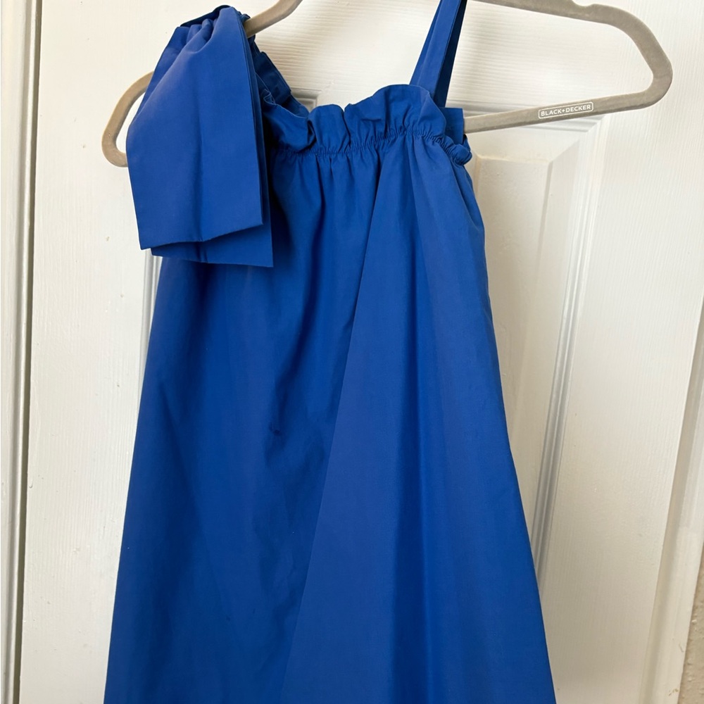 The Beaufort Bonnet Company Royal Blue Girls' Maxi Dress with Shoulder Bow